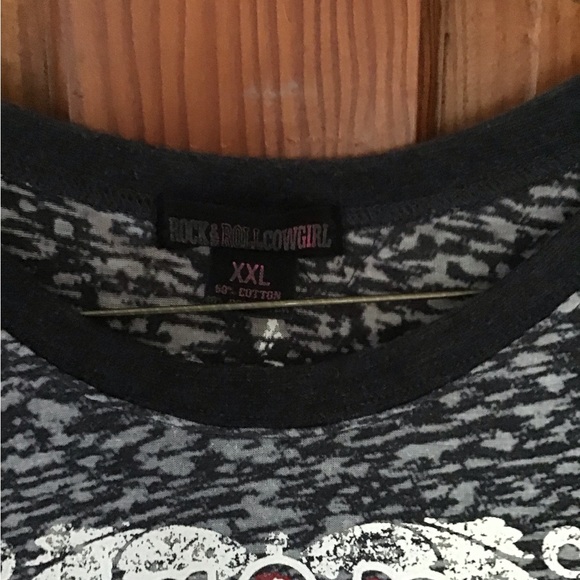 Rock & Roll Cowgirl burnout top. - Picture 2 of 2